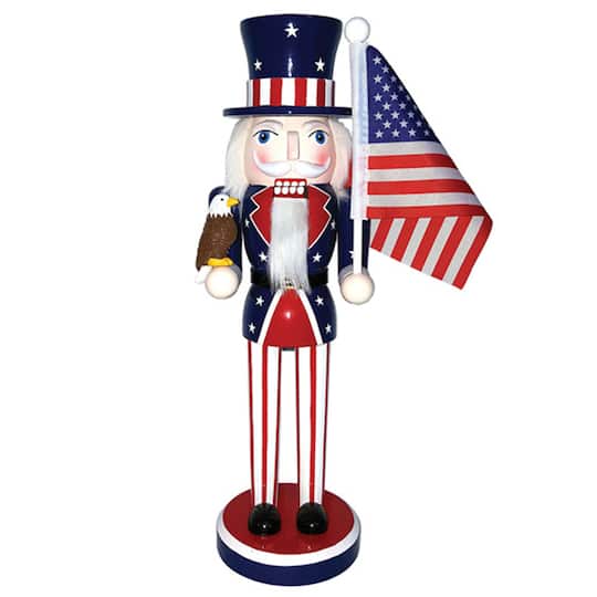 Santa's Workshop 14" Stars & Stripes Nutcracker By Santasworkshop in Red | 6" x 4" x 14" | Michaels®